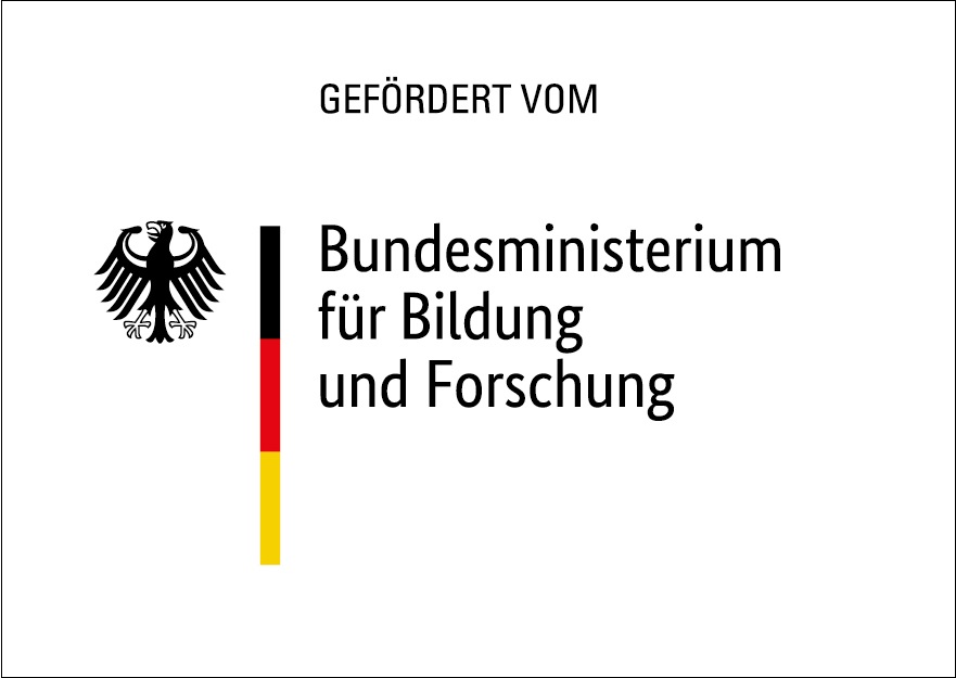 BMBF-Logo: der Bundesadler, die Farben Schwarz, Rot, Gelb und der Schriftzug "Bundesministerium für Bildung und Forschung"